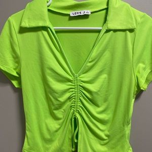 Neon green crop tee